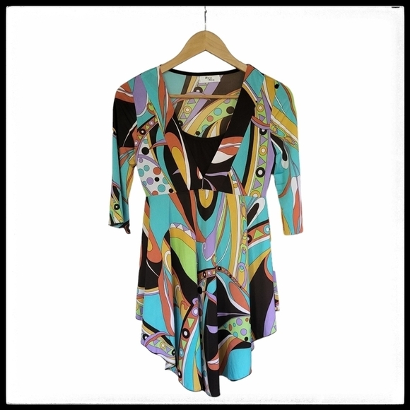 ⭐️3/$25⭐️ Ryu Ryu Multicoloured Abstract Geo Print Tunic - Picture 2 of 16